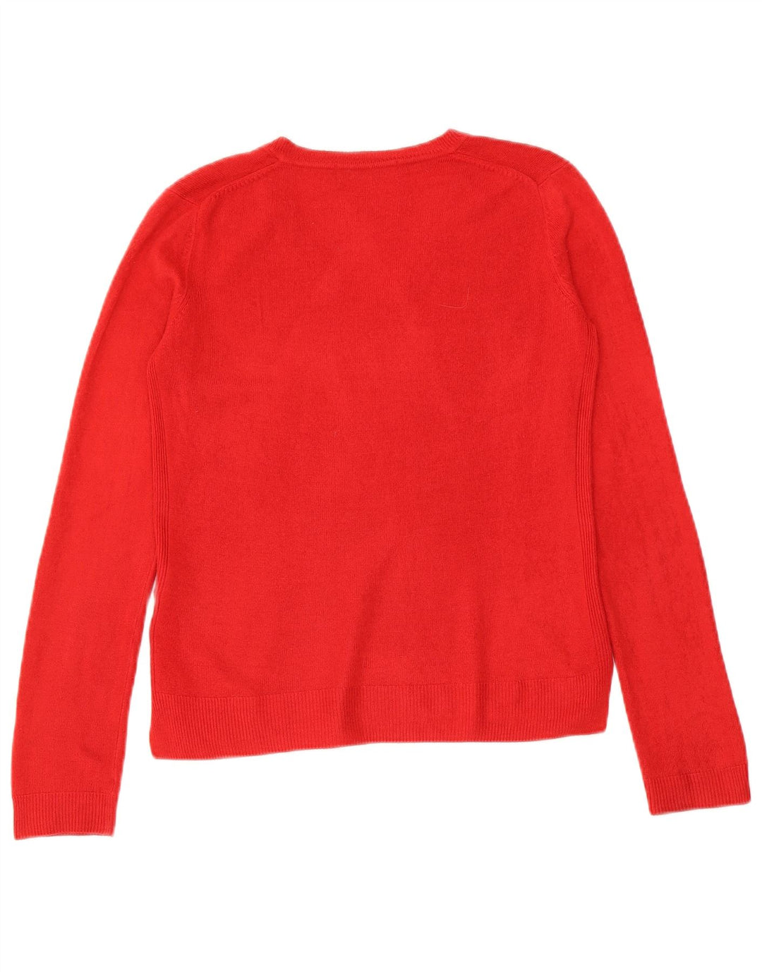 Marks & Spencer Womens V-Neck Jumper Sweater UK 8 Small Red Acrylic