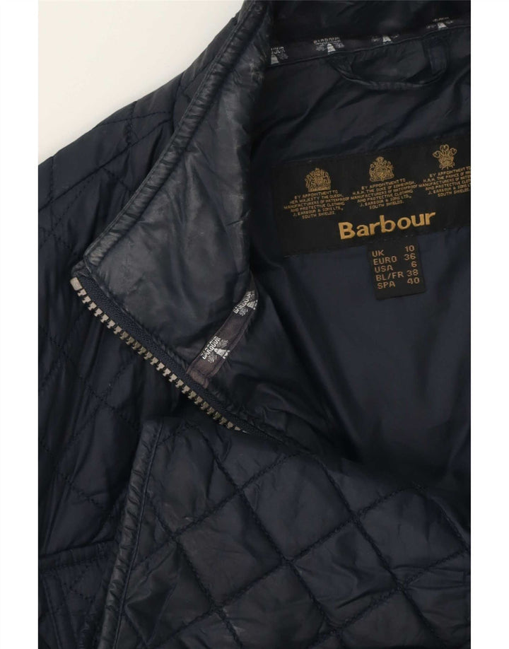 Barbour Womens Quilted Jacket UK 10 Small Navy Blue