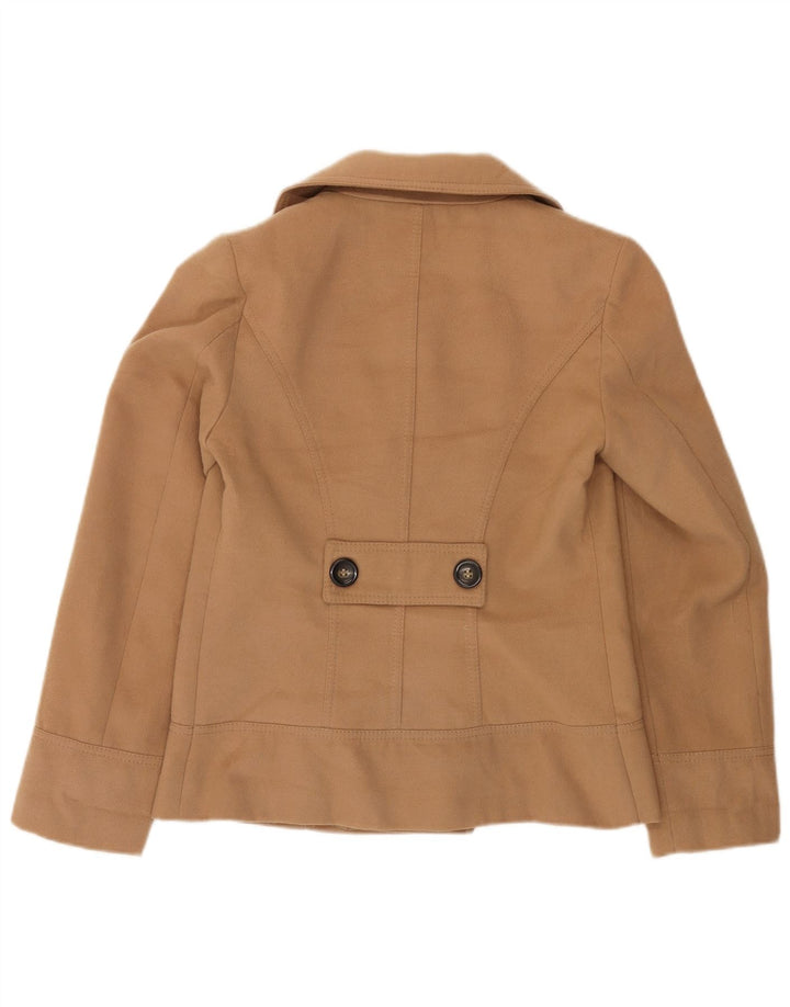 Marks & Spencer Womens Pea Coat UK 8 Small Brown Polyester