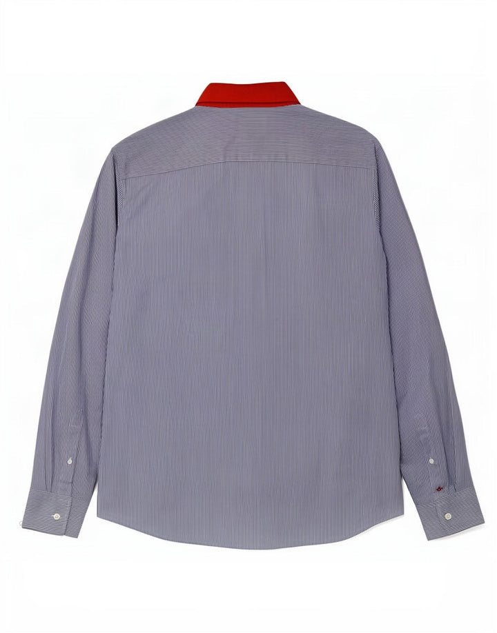 Calvin Klein Mens Shirt Large Blue Pinstripe Cotton