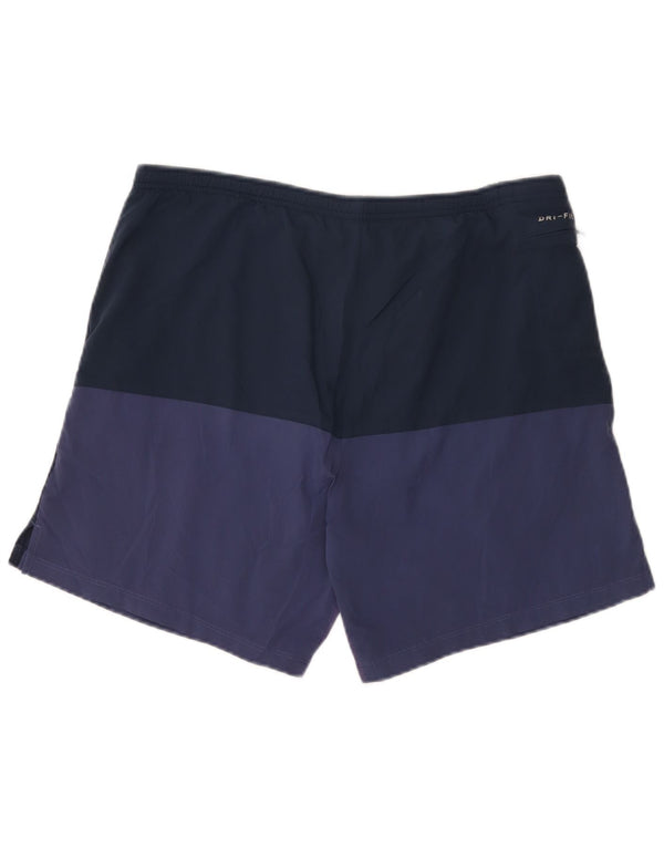 Nike Mens Dri Fit Sport Shorts Medium Navy Blue Colourblock Polyester