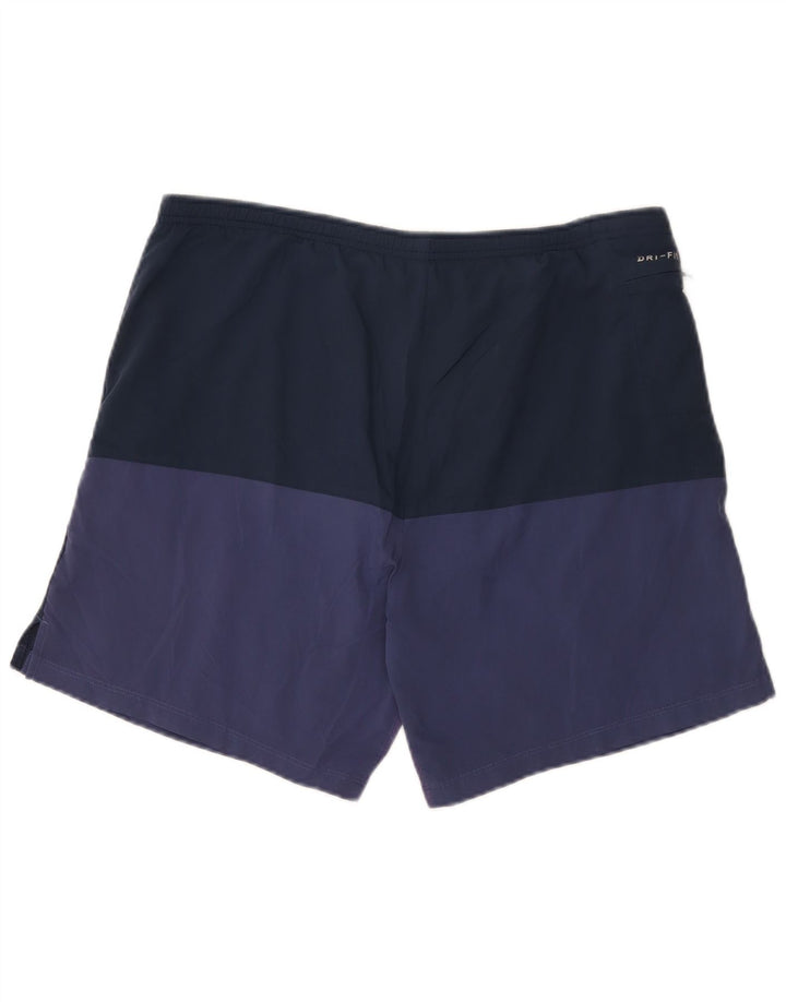 Nike Mens Dri Fit Sport Shorts Medium Navy Blue Colourblock Polyester