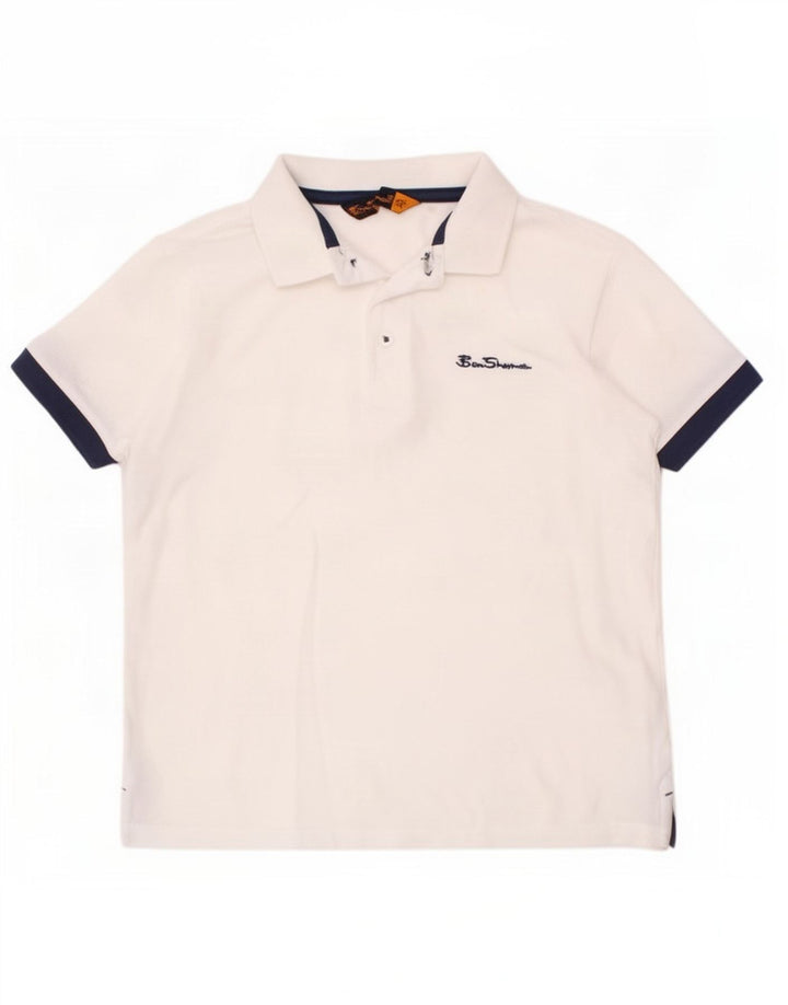Ben Sherman Boys Polo Shirt 8-9 Years White Cotton