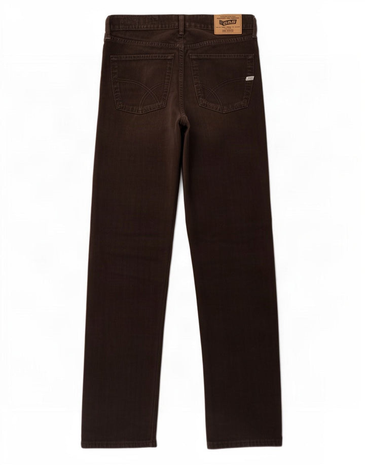 Gas Mens Straight Jeans W30 L32 Brown Cotton
