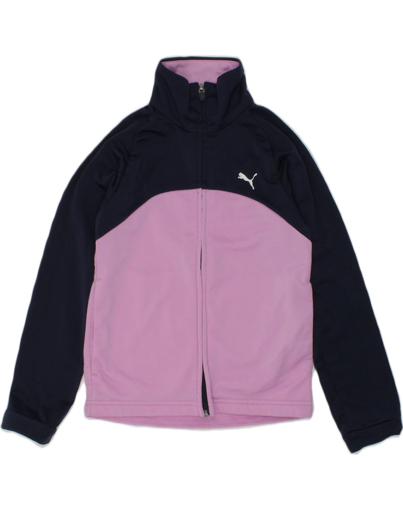 PUMA Girls Tracksuit Top Jacket 7-8 Years Pink Colourblock Polyester | Vintage Puma | Thrift | Second-Hand Puma | Used Clothing | Messina Hembry 