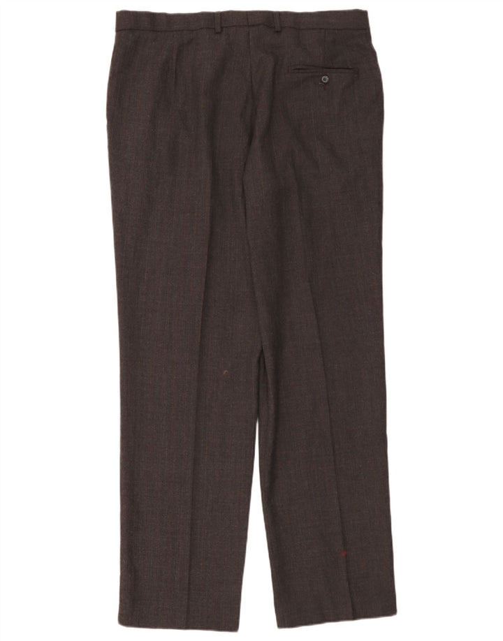 Marks & Spencer Mens Straight Regular Fit Suit Trousers W36 L33 Grey Wool