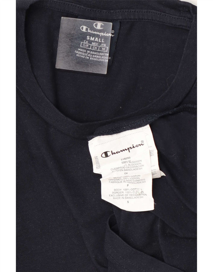 Champion Mens Top Long Sleeve Small Navy Blue Cotton