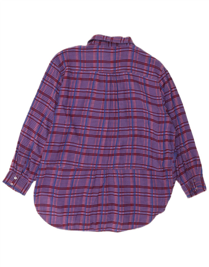 FRENCH CONNECTION Womens Oversized Shirt Dress UK 16 Large Purple Check