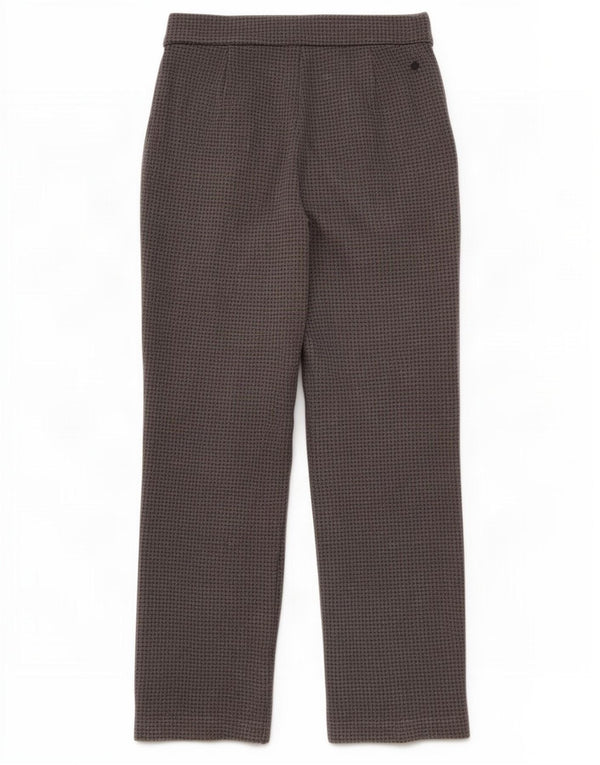 Marks & Spencer Womens Casual Trousers UK 10 Small W28 L28 Grey Houndstooth