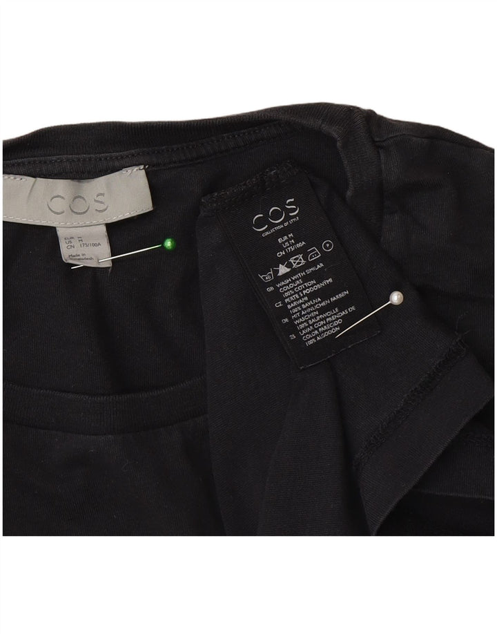 Cos Mens T-Shirt Top Medium Black Cotton