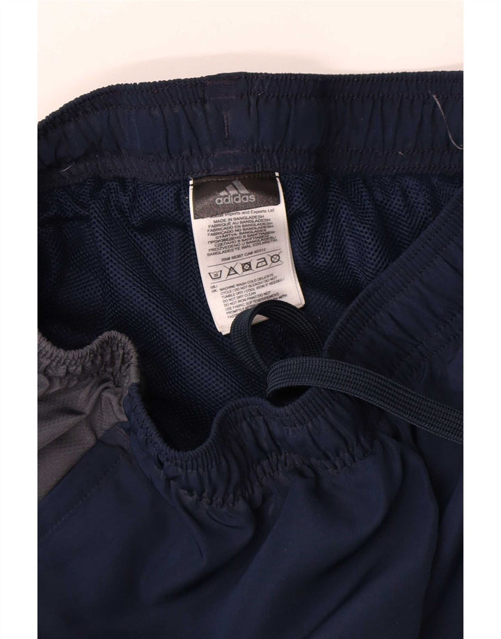 Adidas Mens Tracksuit Trousers Medium  Navy Blue Colourblock Polyester