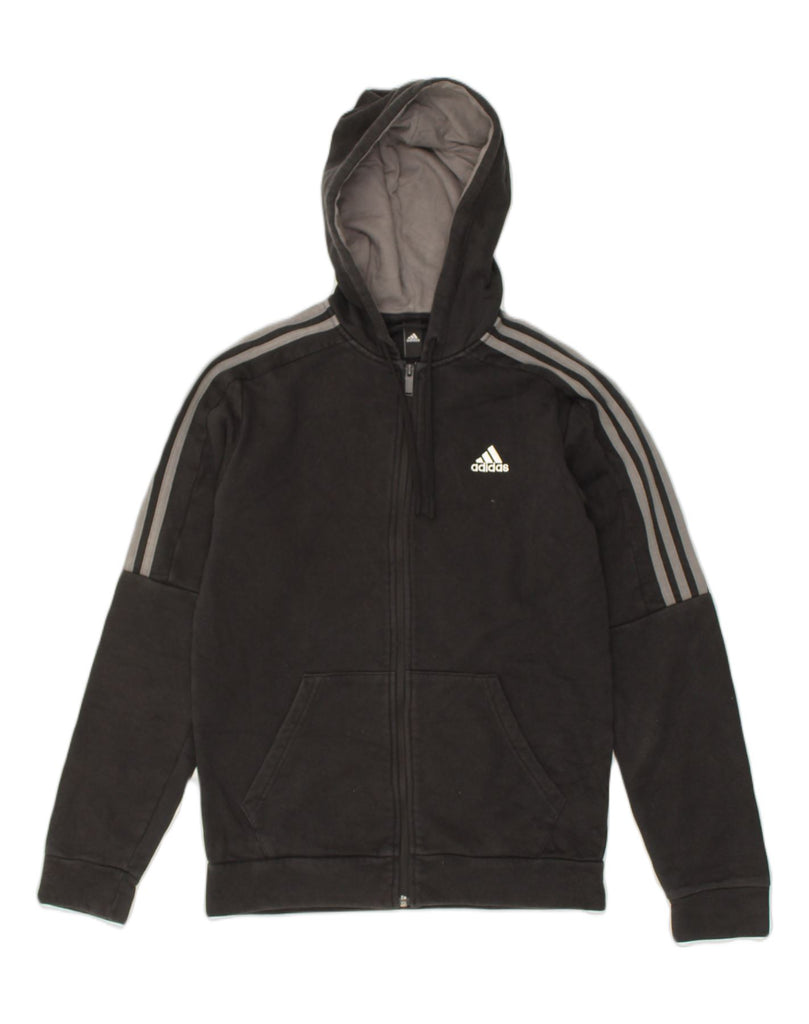 ADIDAS Mens Zip Hoodie Sweater Small Black Cotton | Vintage Adidas | Thrift | Second-Hand Adidas | Used Clothing | Messina Hembry 