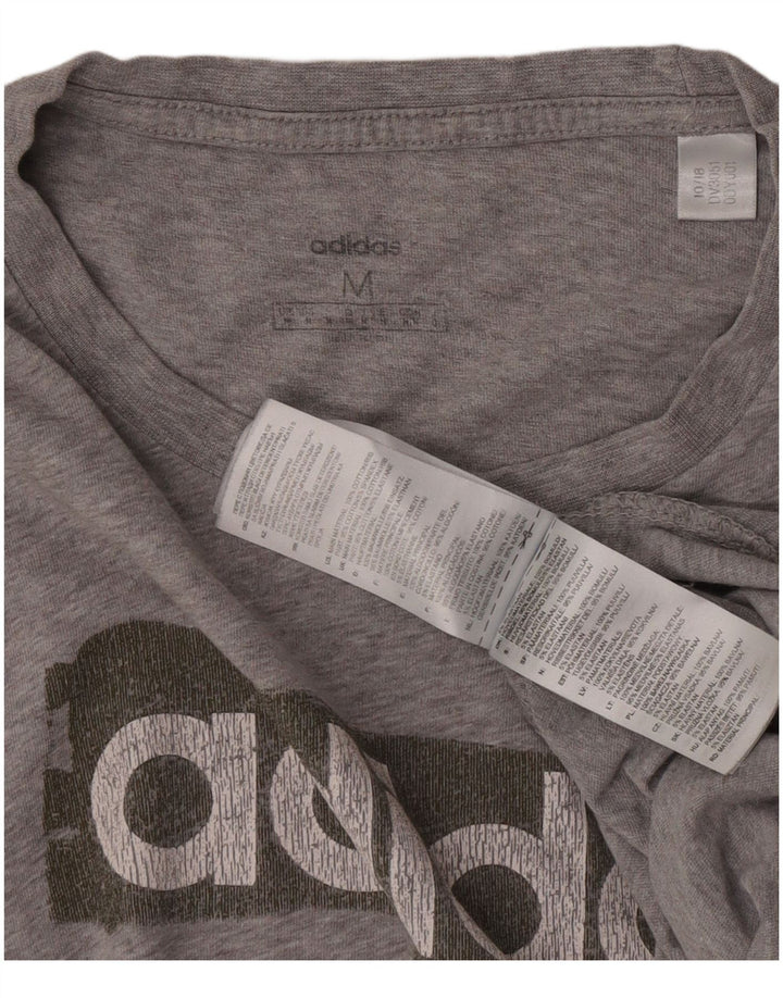 Adidas Mens Graphic T-Shirt Top Medium Grey Cotton