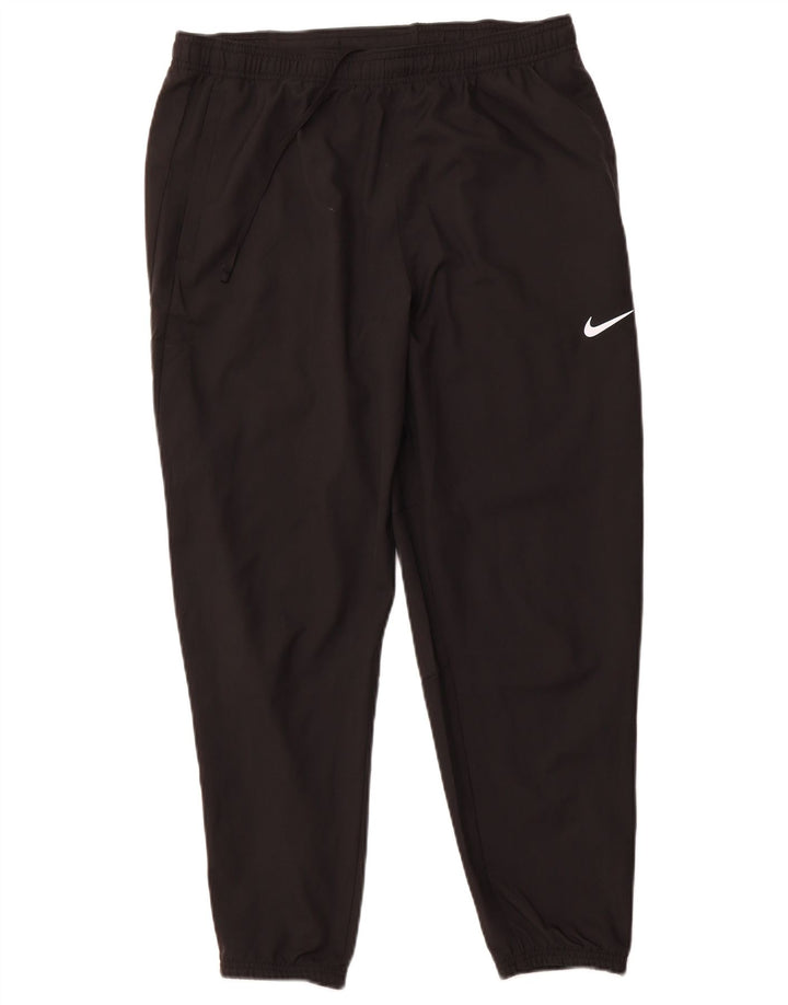 NIKE Womens Dri Fit Tracksuit Trousers Joggers UK 14 Large Black Polyester