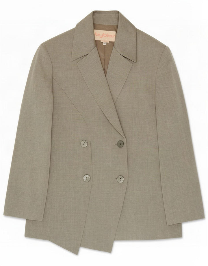 Byblos Womens Double Breasted Blazer Jacket IT 42 Medium Grey