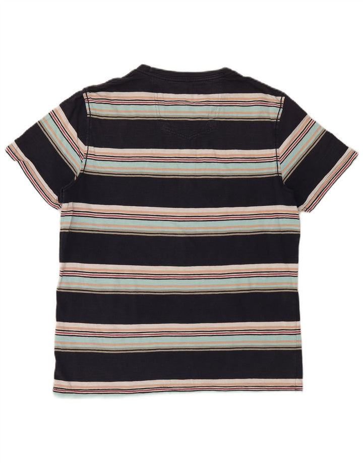 FAT FACE Mens T-Shirt Top Medium Black Striped Cotton