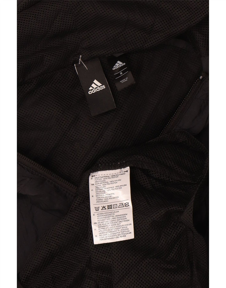 Adidas Womens Hooded Rain Jacket UK 10 Small Black Polyamide