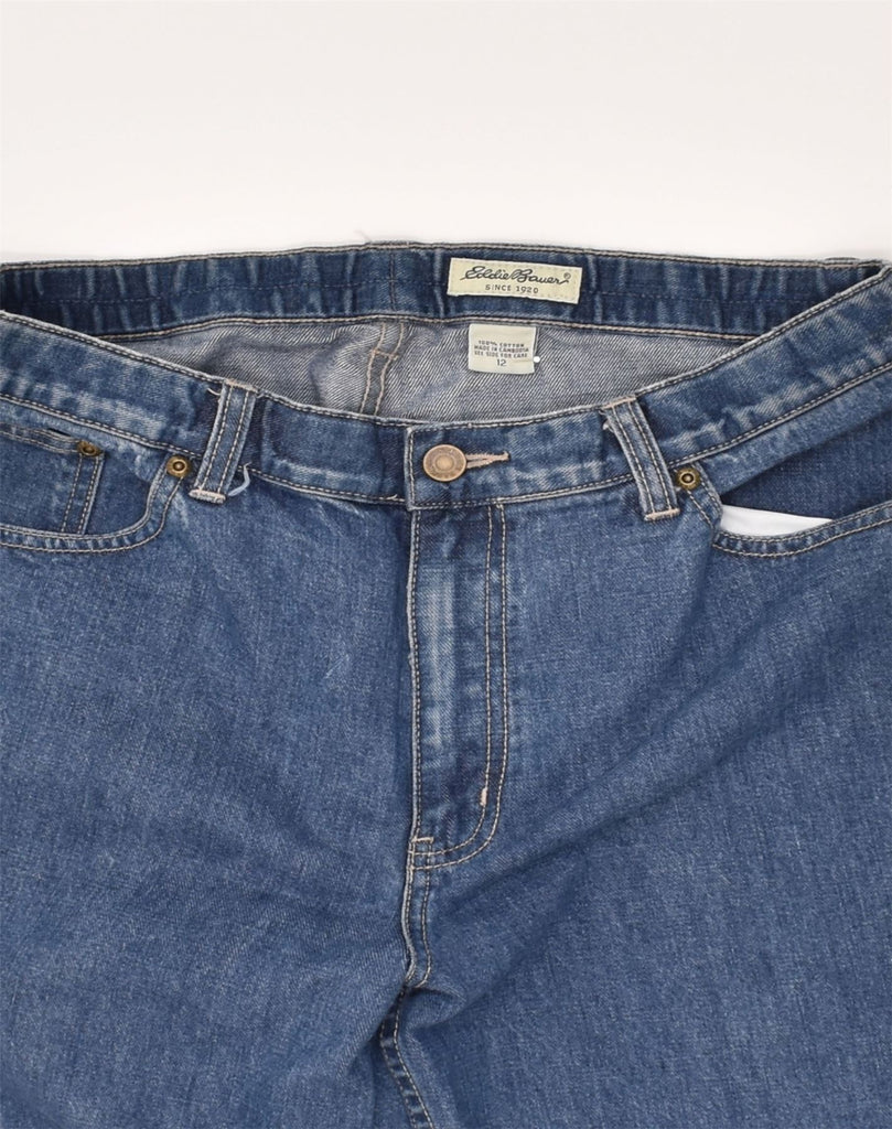 EDDIE BAUER Womens Tapered Jeans US 12 Large W32 L30 Blue Cotton | Vintage Eddie Bauer | Thrift | Second-Hand Eddie Bauer | Used Clothing | Messina Hembry 