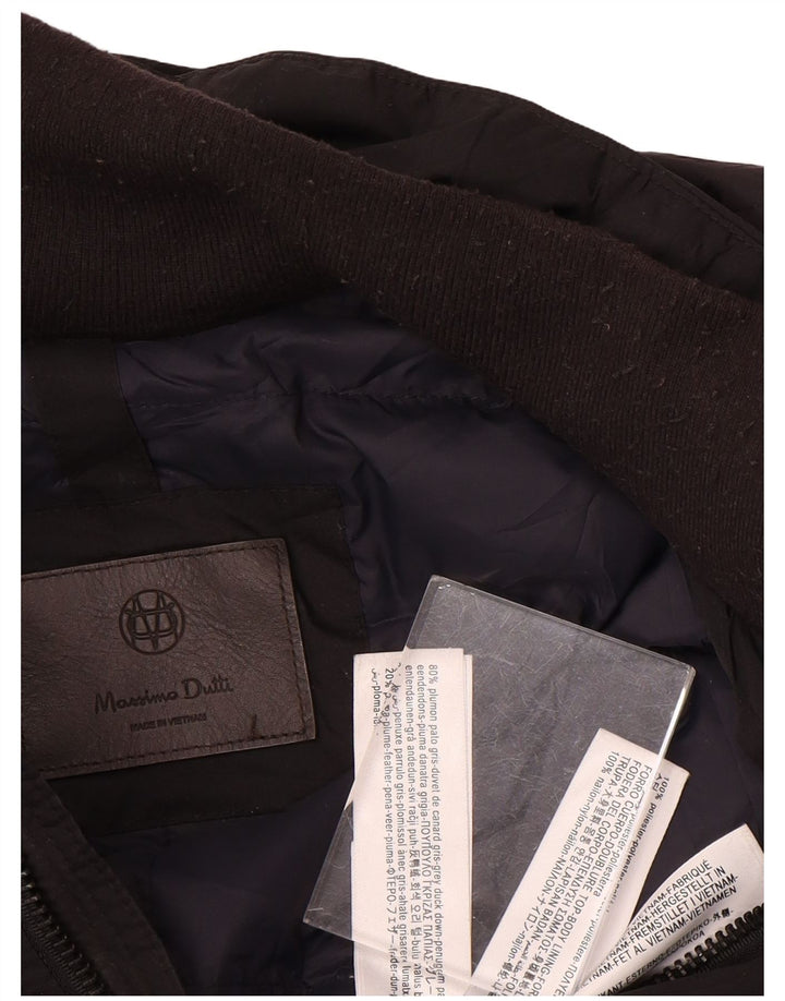 Massimo Dutti Mens Padded Coat UK 44 2XL Black Polyester