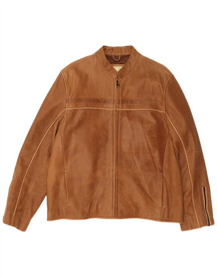 Vintage Mens Leather Jacket UK 36 Medium Brown Leather