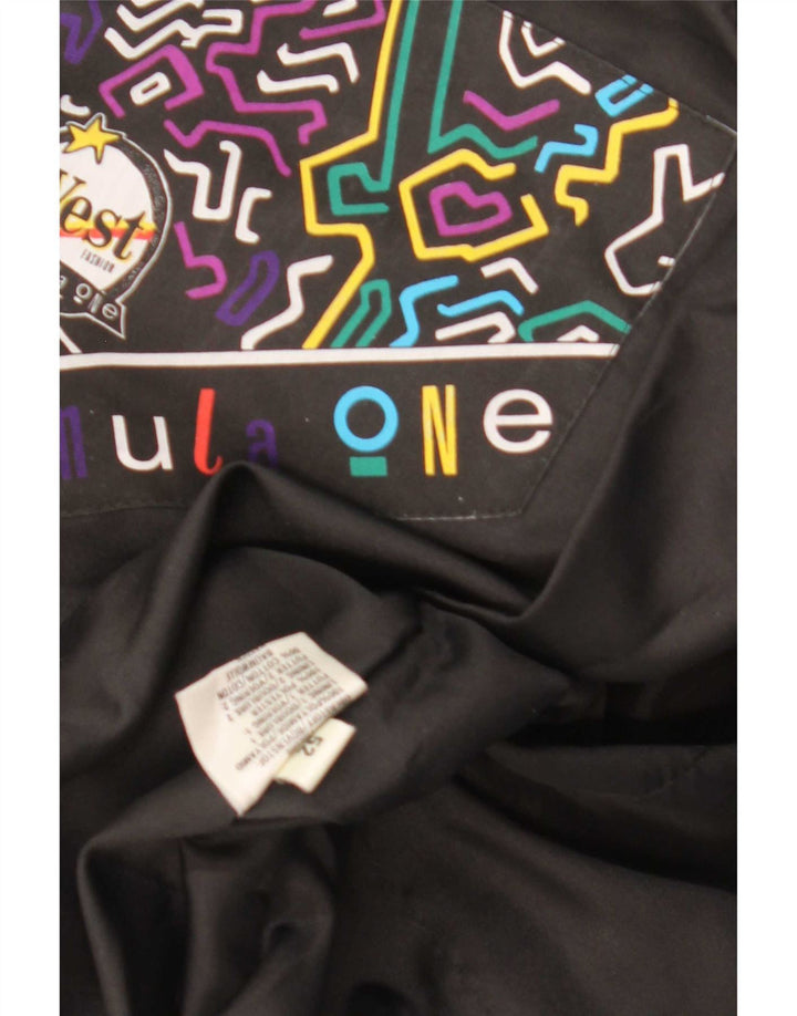 Vintage Mens Graphic Ski Jumpsuit EU 52 Large  Black Geometric Polyamide