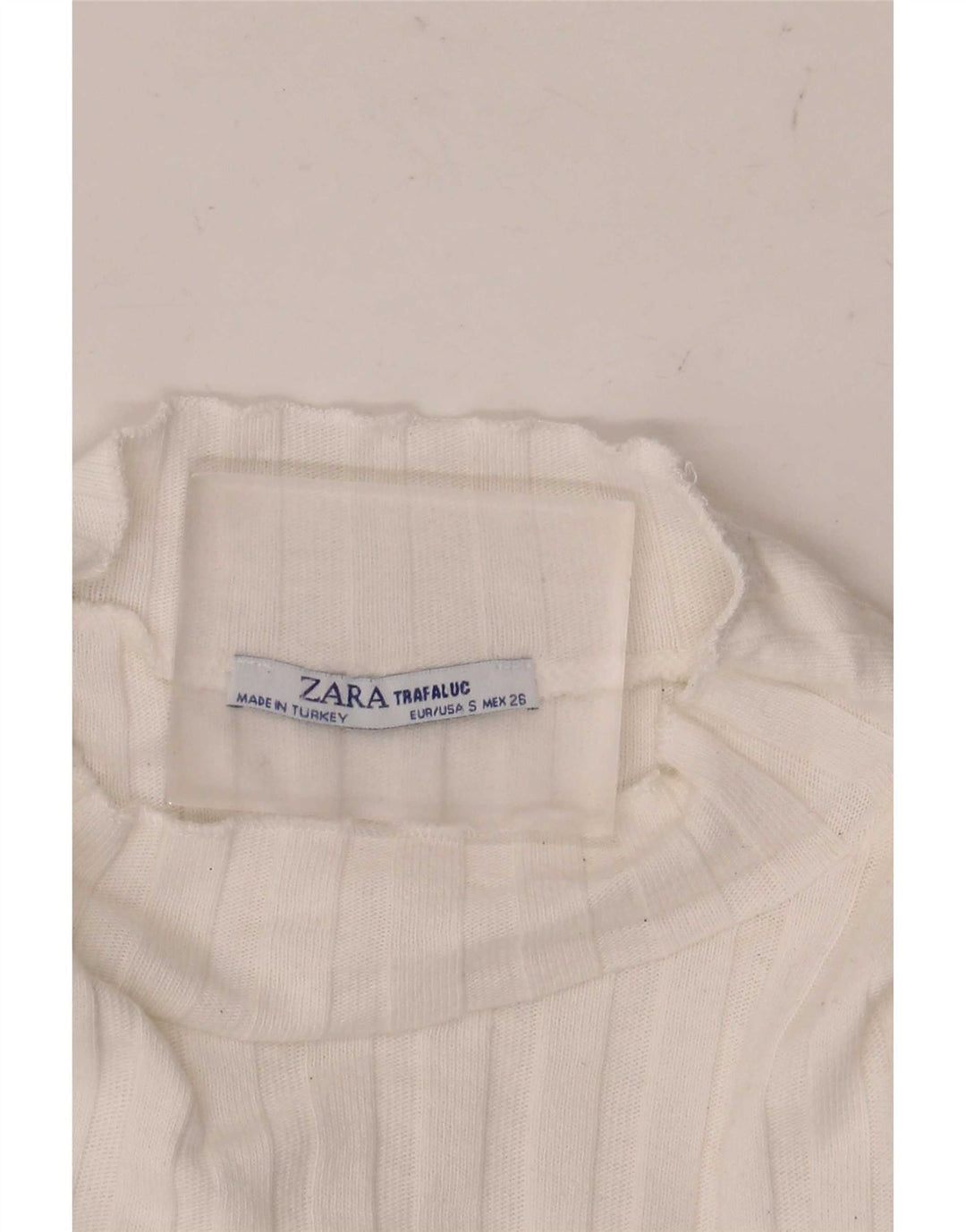 Zara Womens Trafaluc Crop Top Long Sleeve UK 8 Small White
