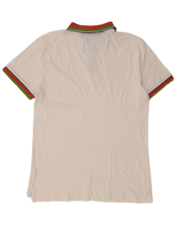 Trussardi Jeans Mens Polo Shirt Small White Colourblock