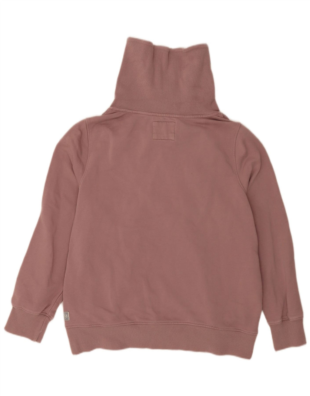 Fat Face Womens Oversized Zip Neck Sweatshirt Jumper UK 16 Large Pink