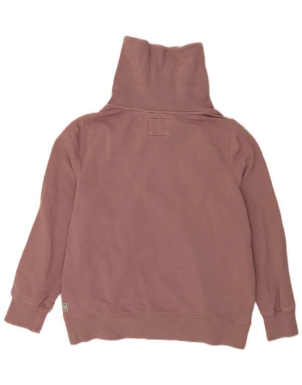 Fat Face Womens Oversized Zip Neck Sweatshirt Jumper UK 16 Large Pink