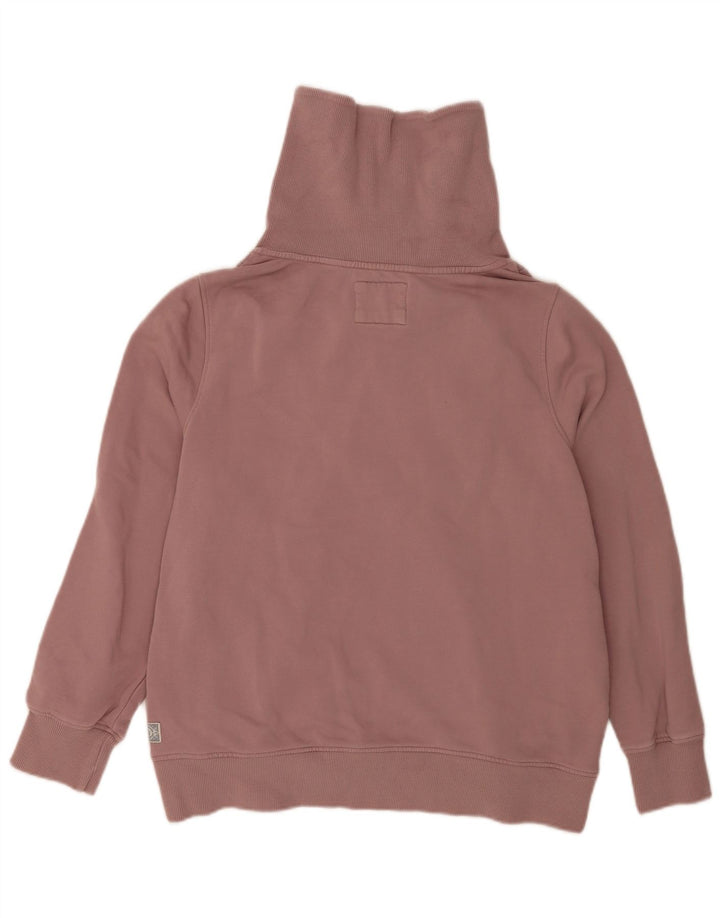 Fat Face Womens Oversized Zip Neck Sweatshirt Jumper UK 16 Large Pink