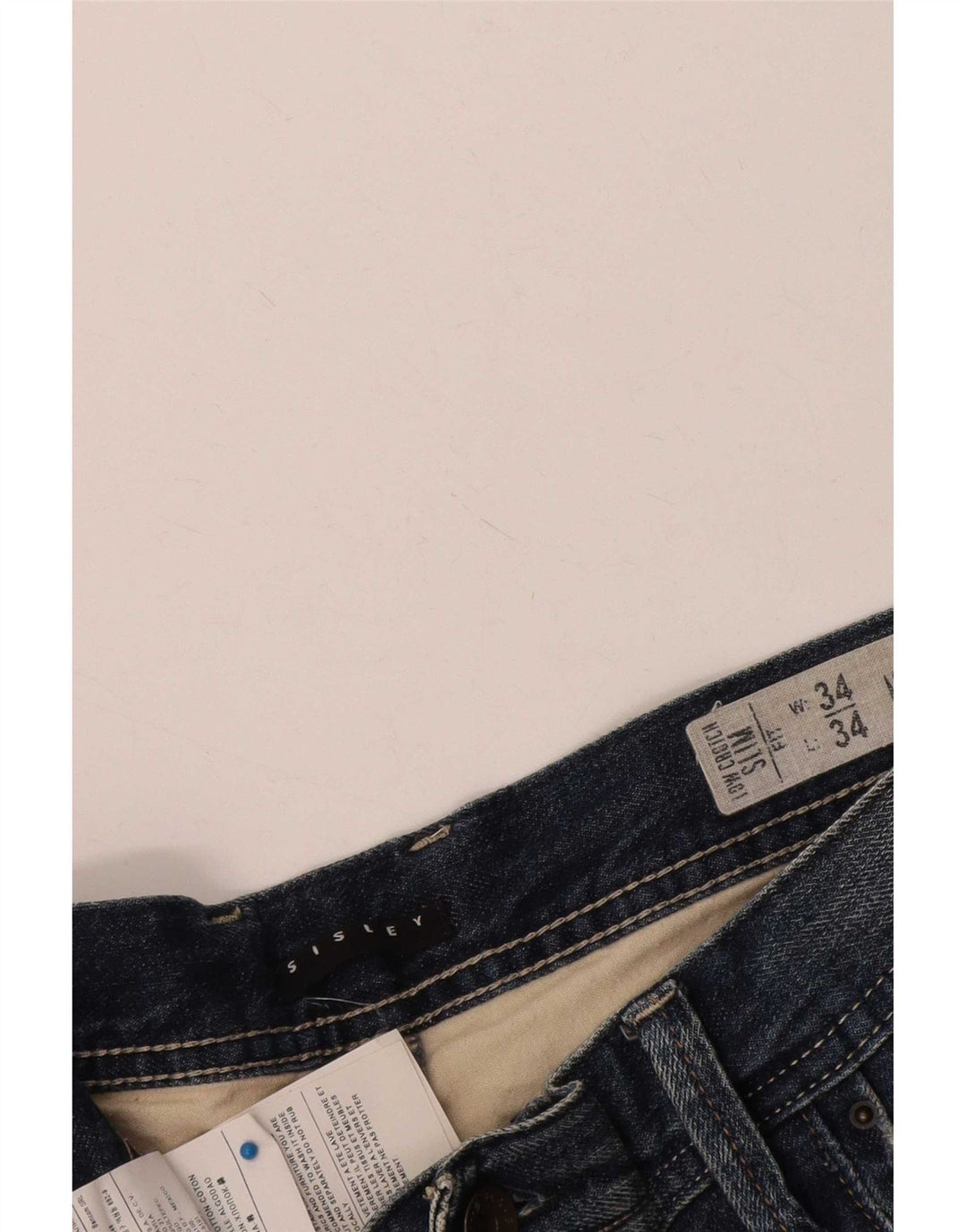 Sisley Mens Distressed Denim Shorts W34 Large Blue Cotton