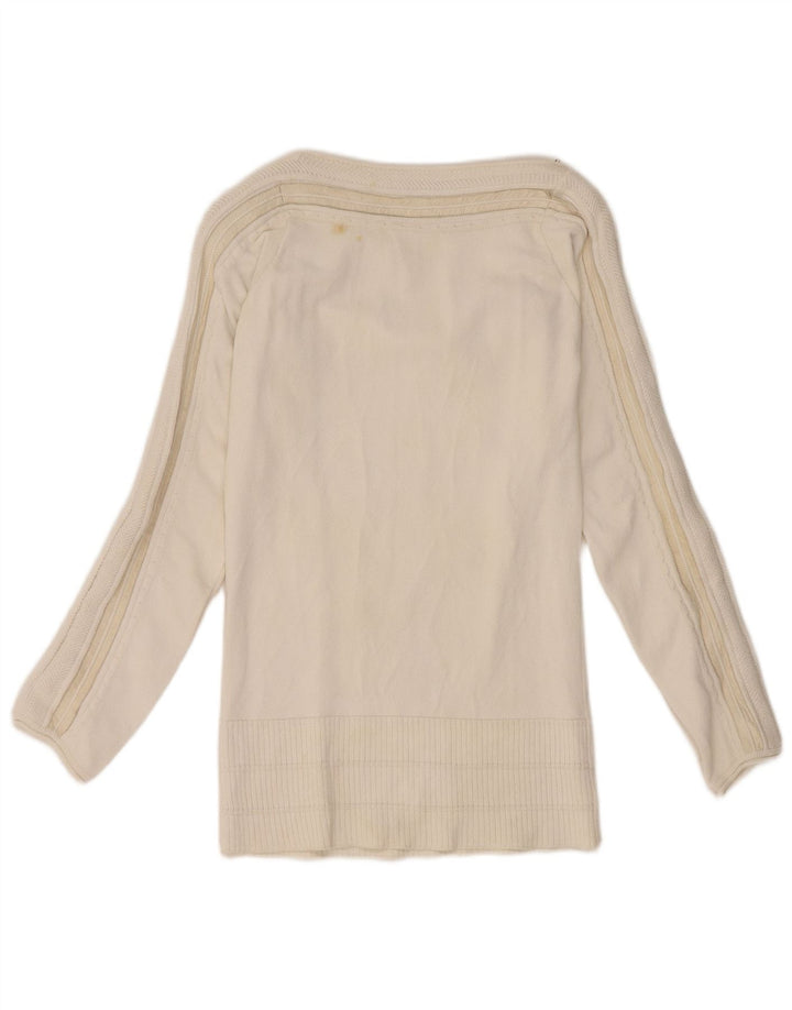 Gianfranco Ferre Womens Boat Neck Jumper Sweater UK 10 Small White