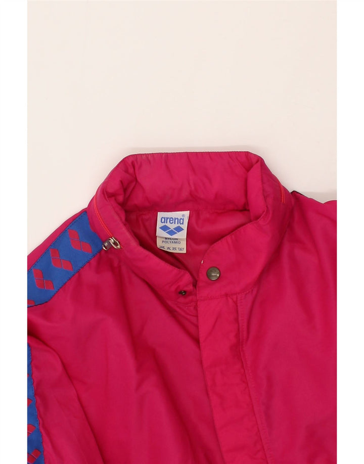 ARENA Mens Graphic Rain Jacket UK 40 Large Red Polyamide Vintage Arena and Second-Hand Arena from Messina Hembry 