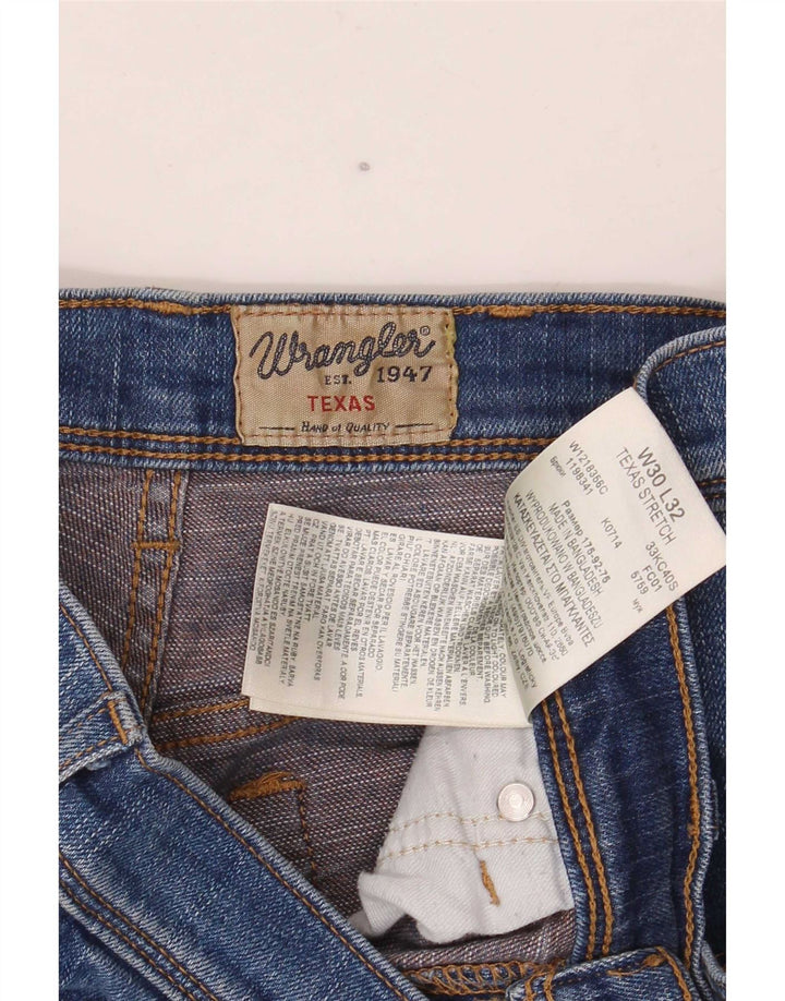 Wrangler Mens Texas Stretch Straight Jeans W30 L32 Blue Cotton