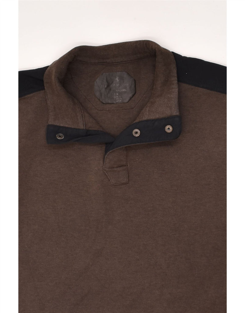 UNDER ARMOUR Mens Zip Neck Sweatshirt Jumper Medium Brown Colourblock | Vintage Under Armour | Thrift | Second-Hand Under Armour | Used Clothing | Messina Hembry 