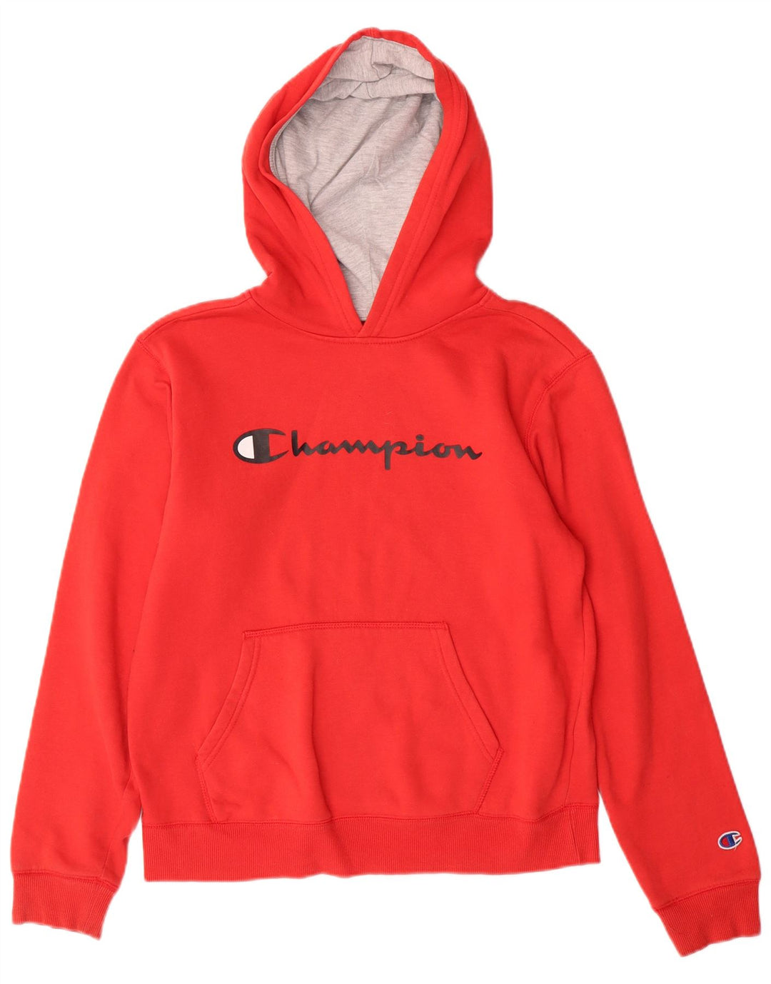 Champion Boys Graphic Hoodie Jumper 13-14 Years XL Red Cotton