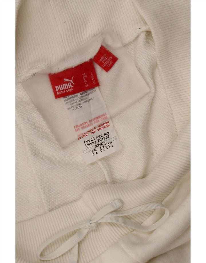 Puma Womens Tracksuit Trousers UK 14 Large White Cotton