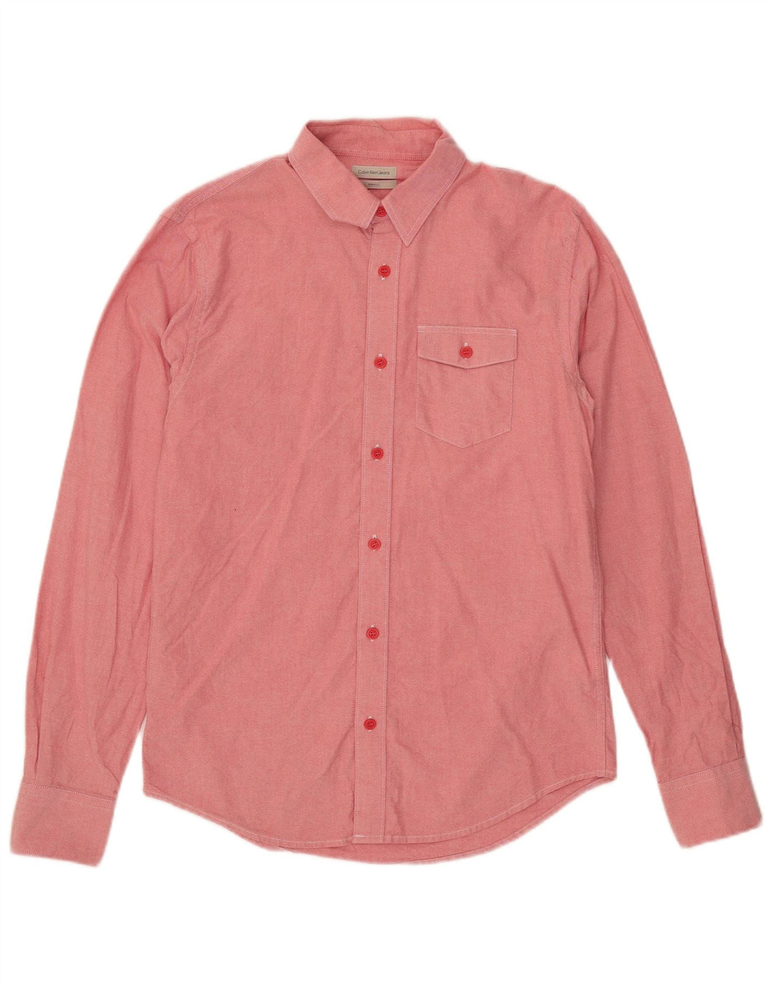 Calvin Klein Jeans Mens Shirt Small Pink Cotton