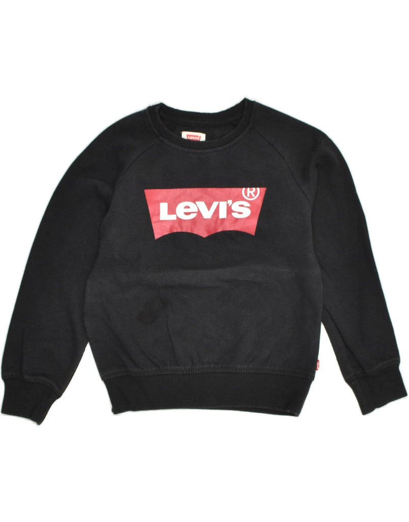 LEVI'S Boys Graphic Sweatshirt Jumper 5-6 Years Medium Black Cotton | Vintage Levi's | Thrift | Second-Hand Levi's | Used Clothing | Messina Hembry 