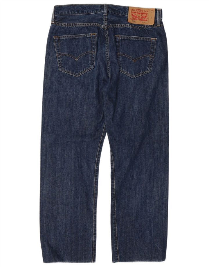 Levi's Mens 501 Straight Jeans W32 L27 Navy Blue Cotton