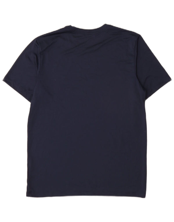 Nike Mens Dri Fit T-Shirt Top Medium Navy Blue Polyester