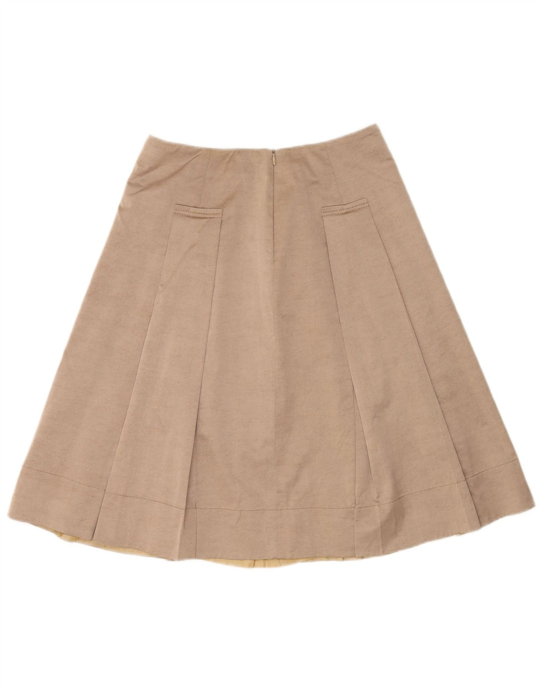 Paul & Shark Womens Stretch Pleated Skirt IT 42 Medium W28  Brown Cotton