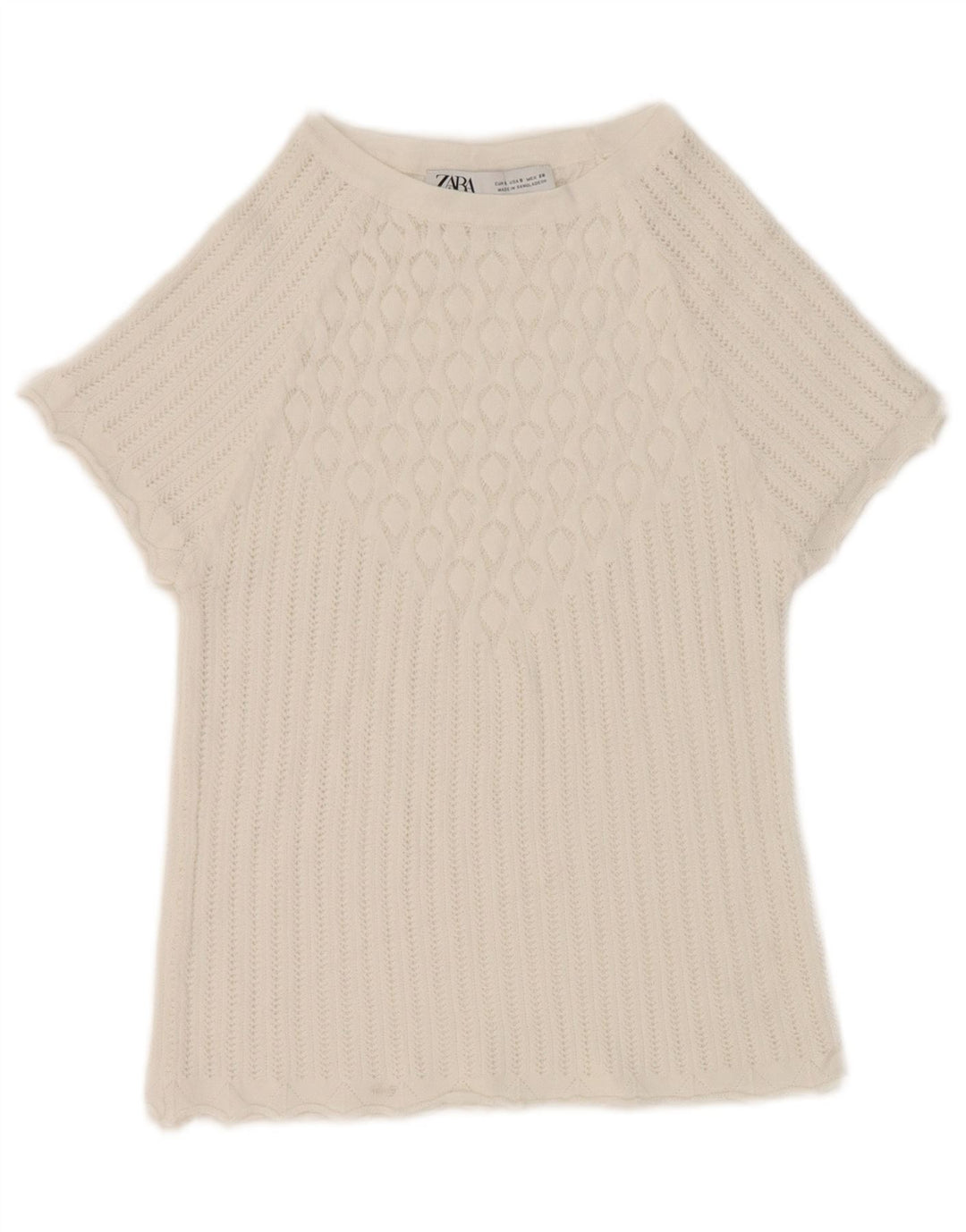 Zara Womens Crop Blouse Top UK 8 Small White