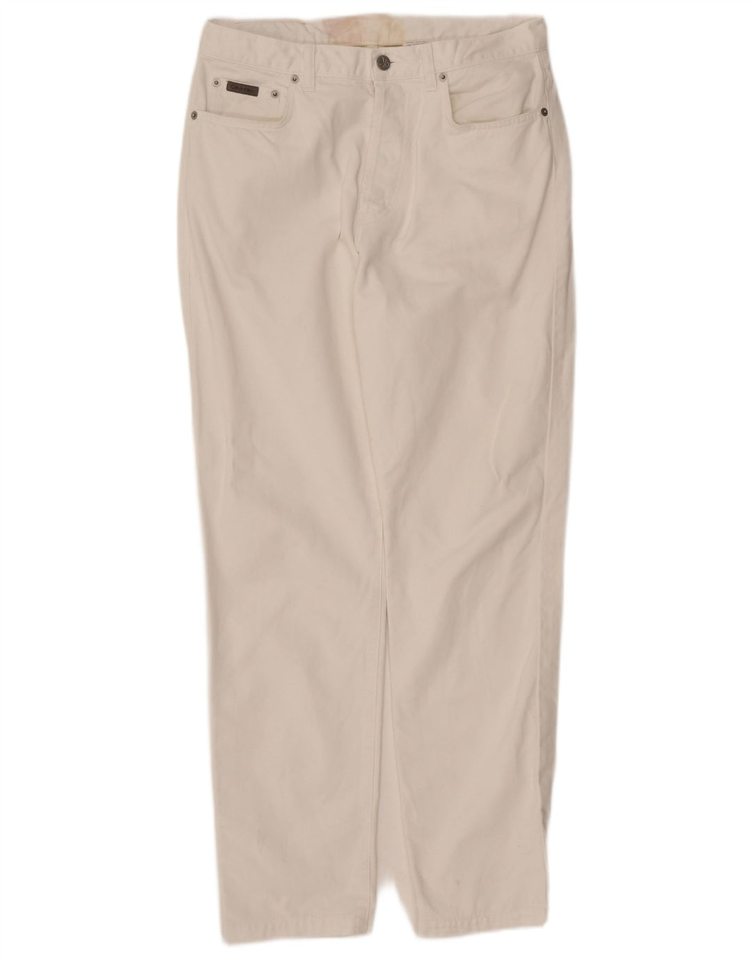 CALVIN KLEIN Mens Tapered Jeans W33 L30 White Cotton