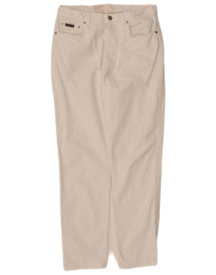 CALVIN KLEIN Mens Tapered Jeans W33 L30 White Cotton