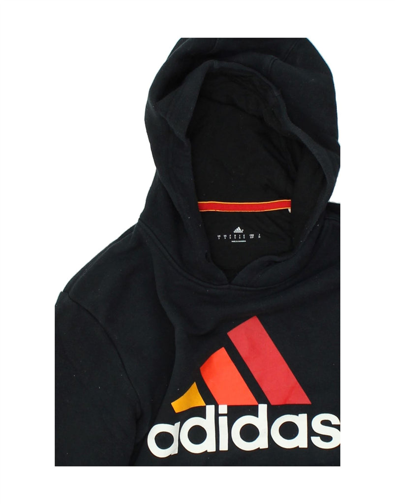 ADIDAS Mens Graphic Hoodie Jumper Small Navy Blue Cotton | Vintage Adidas | Thrift | Second-Hand Adidas | Used Clothing | Messina Hembry 