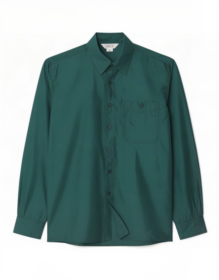 Vintage Mens Shirt Medium Green Silk