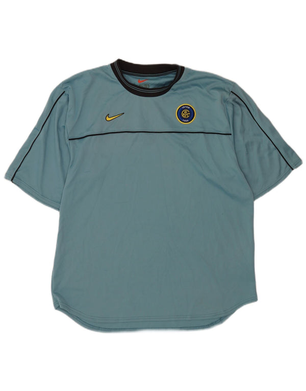 Nike Mens Inter Milan T-Shirt Top UK 42/44 Large Blue Polyester