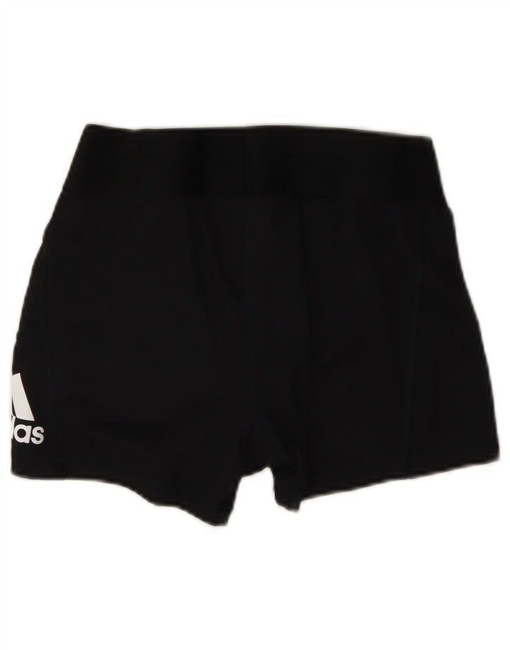 Adidas Womens Graphic Sport Shorts UK 12 Medium Black Polyester