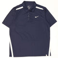 Nike Mens Dri Fit Polo Shirt Large Navy Blue Colourblock Polyester